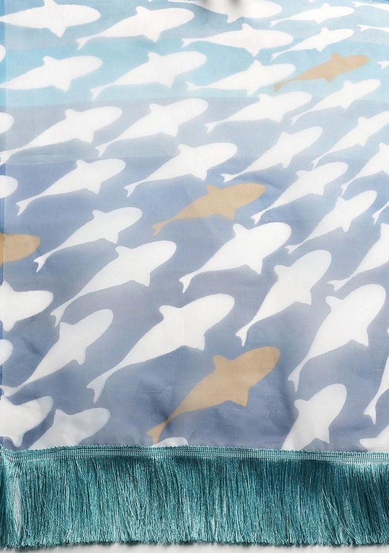 White Solid Organza Saree Set