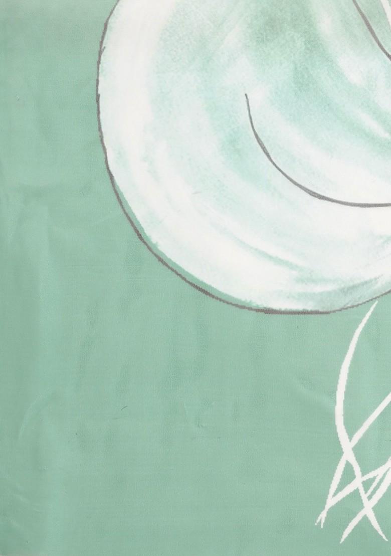 Green Printed Organza Saree Set