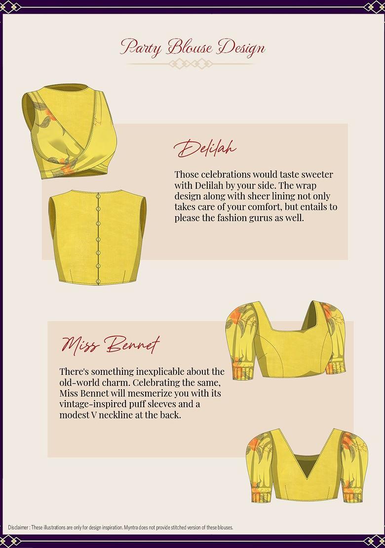 Yellow Printed Organza Saree Set