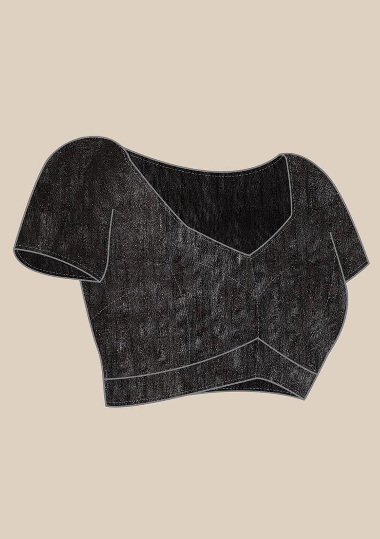 White Tie And Dye Poly Blend Saree Set