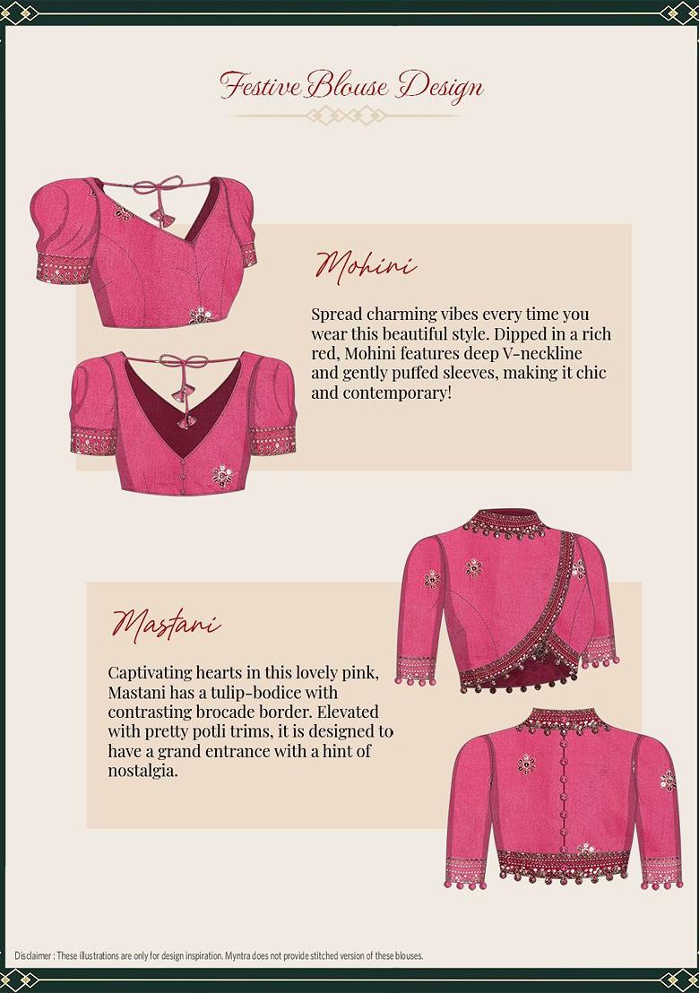 Red Sequin Embroidered Poly Blend Saree Set