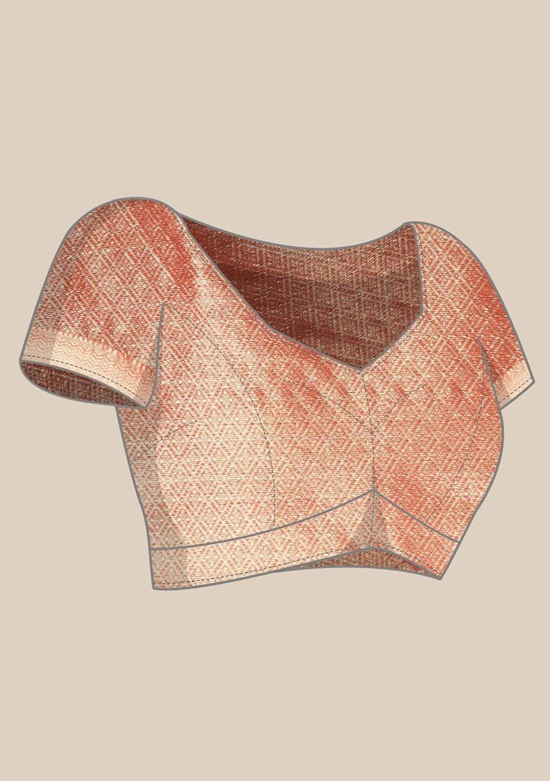 Pink Ethnic Motifs Embroidery Poly Blend Saree Set