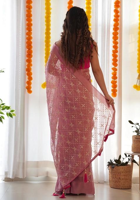 Mauve Georgette Saree