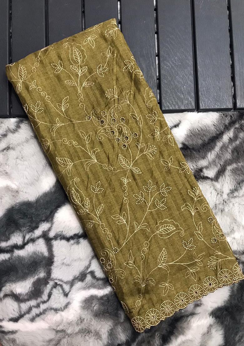 Purple Embroidered Silk Saree Set