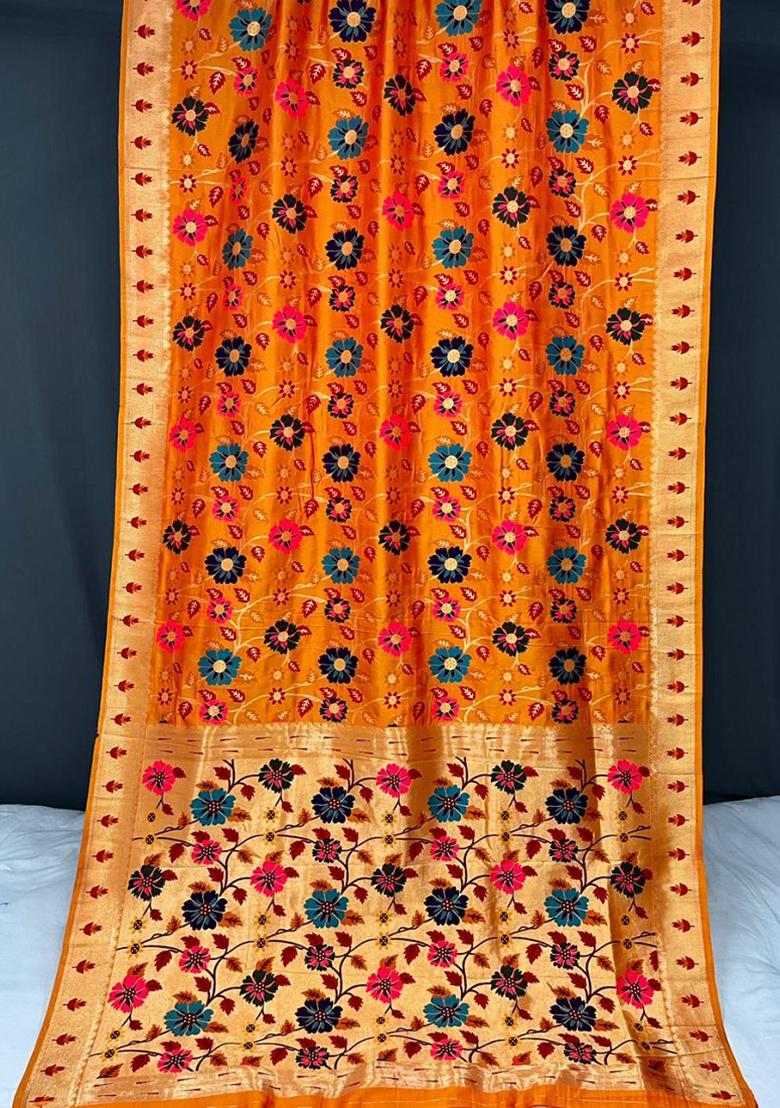 Yellow Meenakari Silk Saree Set