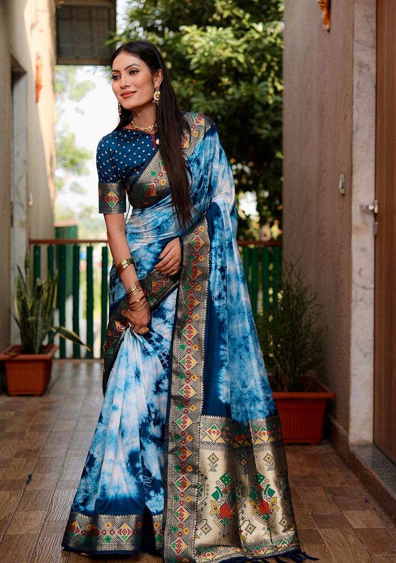 Morphich Solid Silk Saree Set