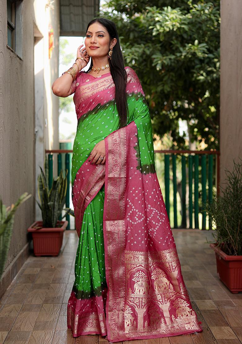 Light Pink Zari Silk Saree Set