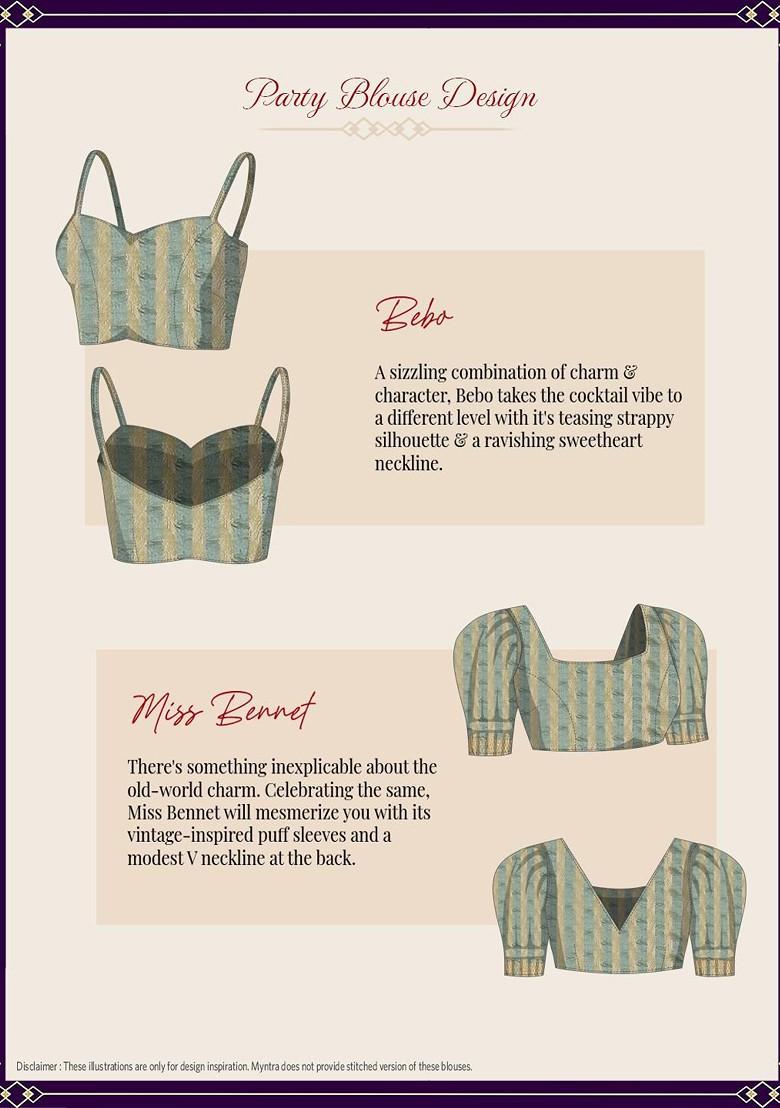 Turquoise Blue Embroidered Silk Saree Set