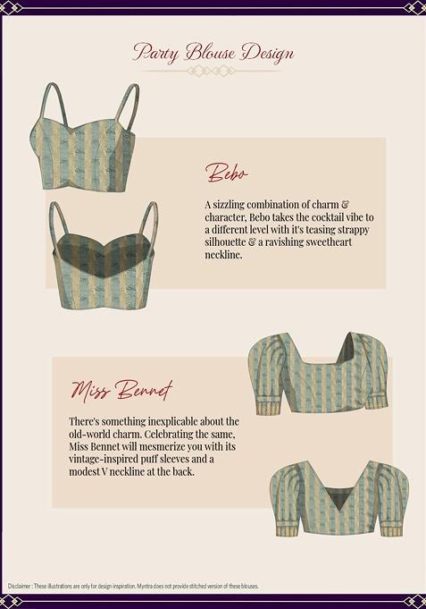 Turquoise Blue Embroidered Silk Saree Set