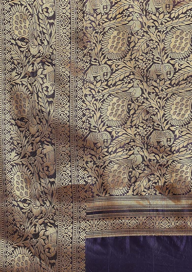 Pink Embroidered Silk Saree Set