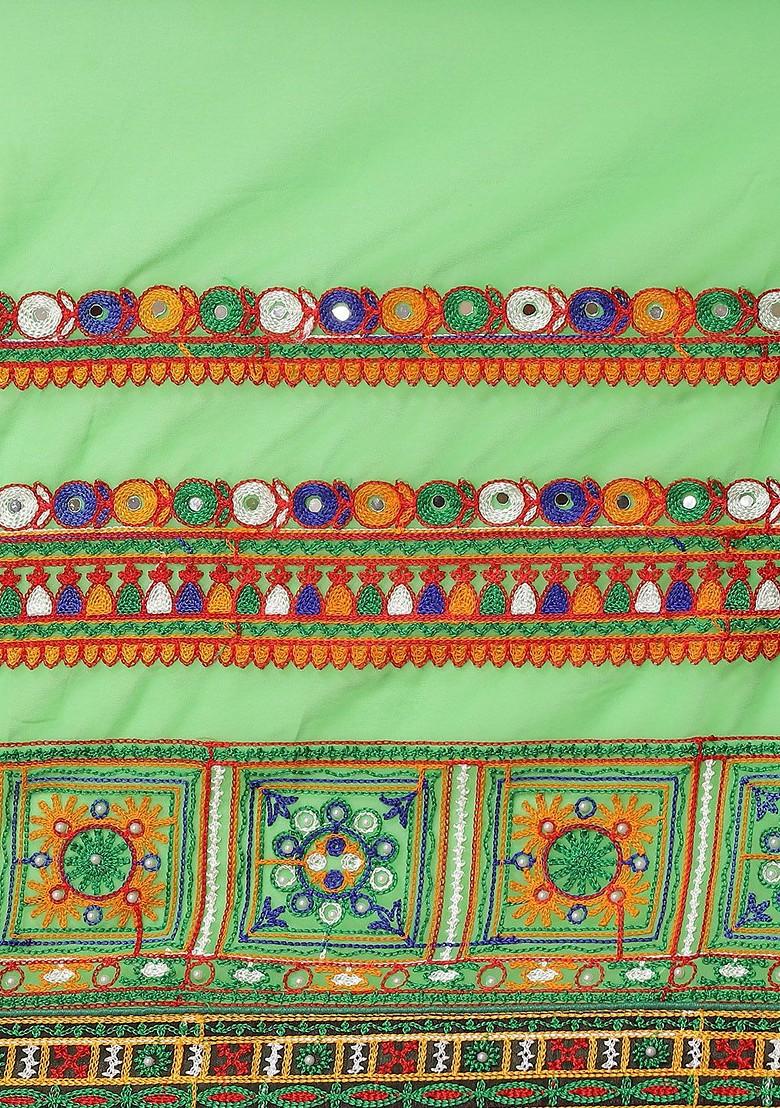 Blue Embroidered Georgette Saree Set