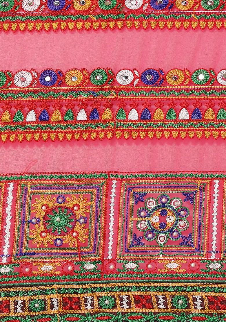 Navy Blue Embroidered Georgette Saree Set