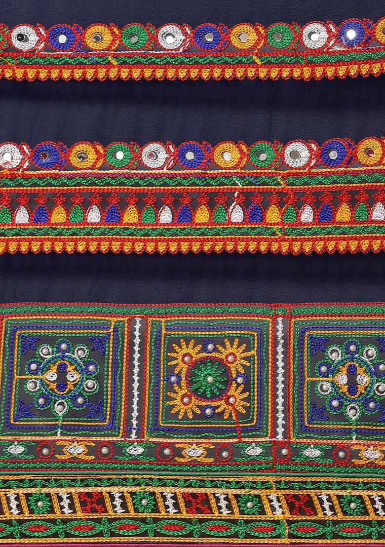 Orange Bandhani Georgette Saree Set