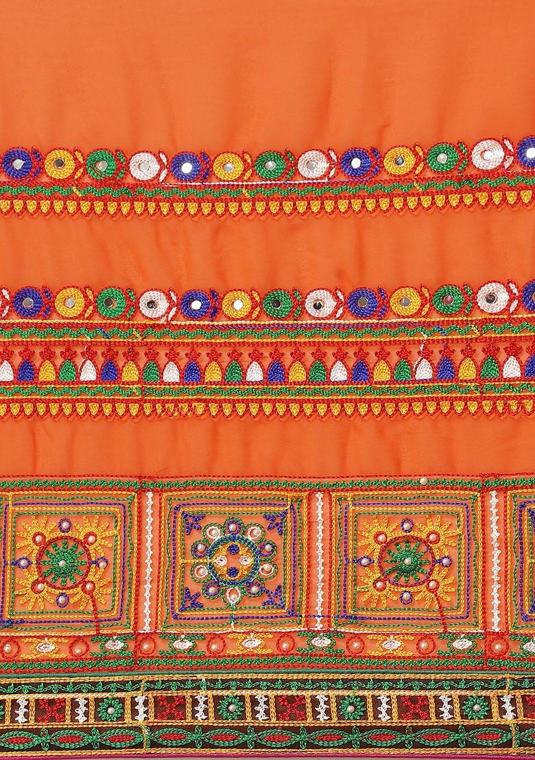 Red Bandhani Georgette Saree Set