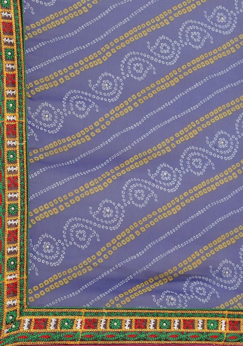 Yellow Bandhani Georgette Saree Set