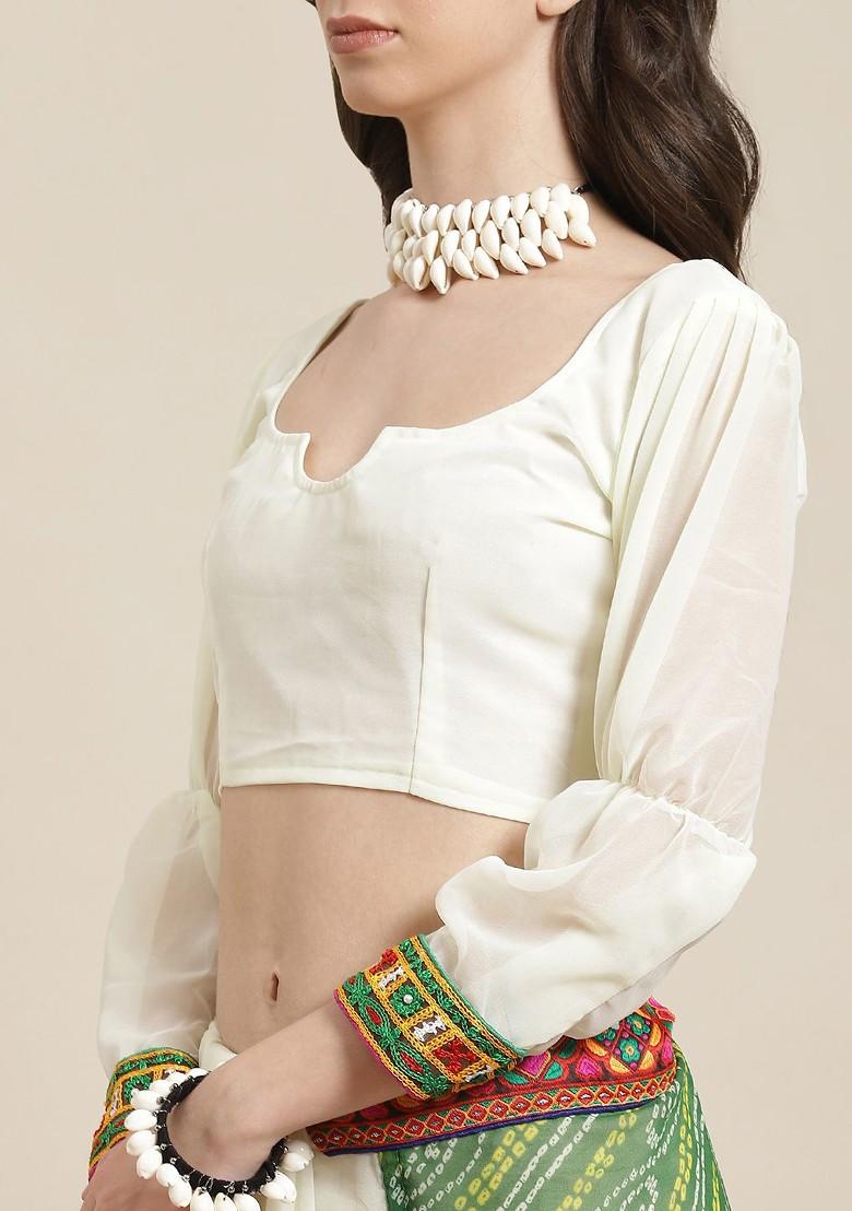 Green Bandhani Georgette Saree Set