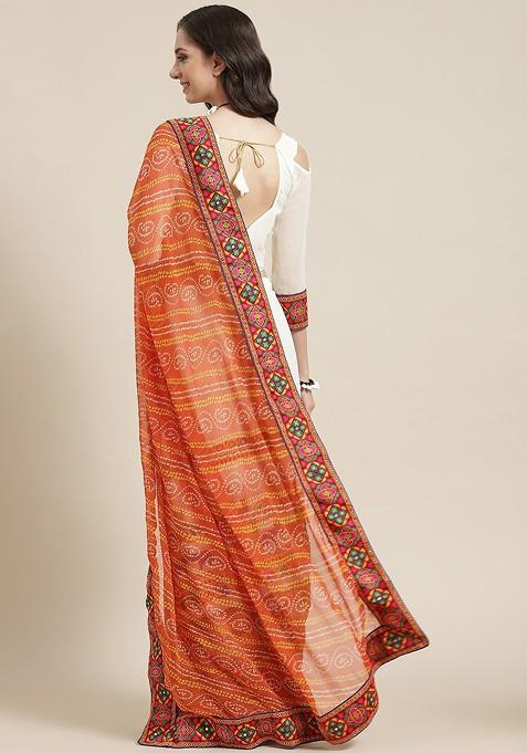Orange Bandhani Set main image 1