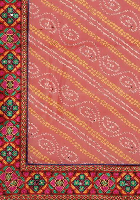 Red Bandhani Georgette Saree Set