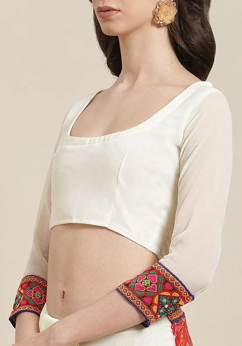 Red Bandhani Georgette Saree Set