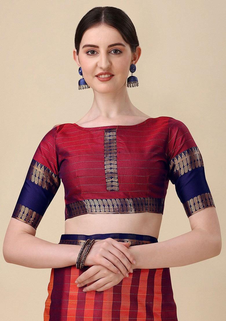 Red Zari Silk Saree Set