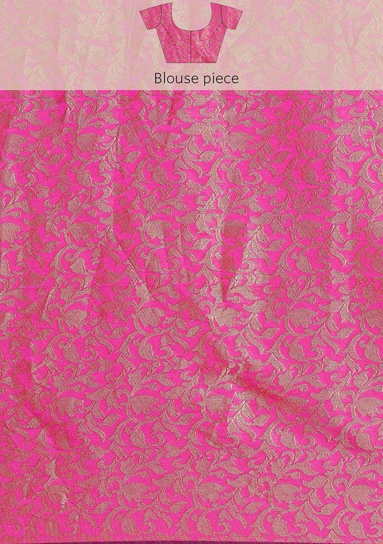 Yellow Woven Cotton Saree Set