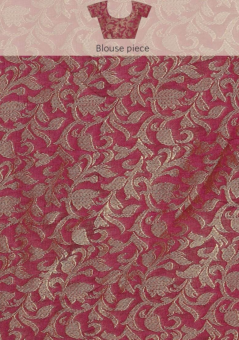 Blue Woven Cotton Saree Set