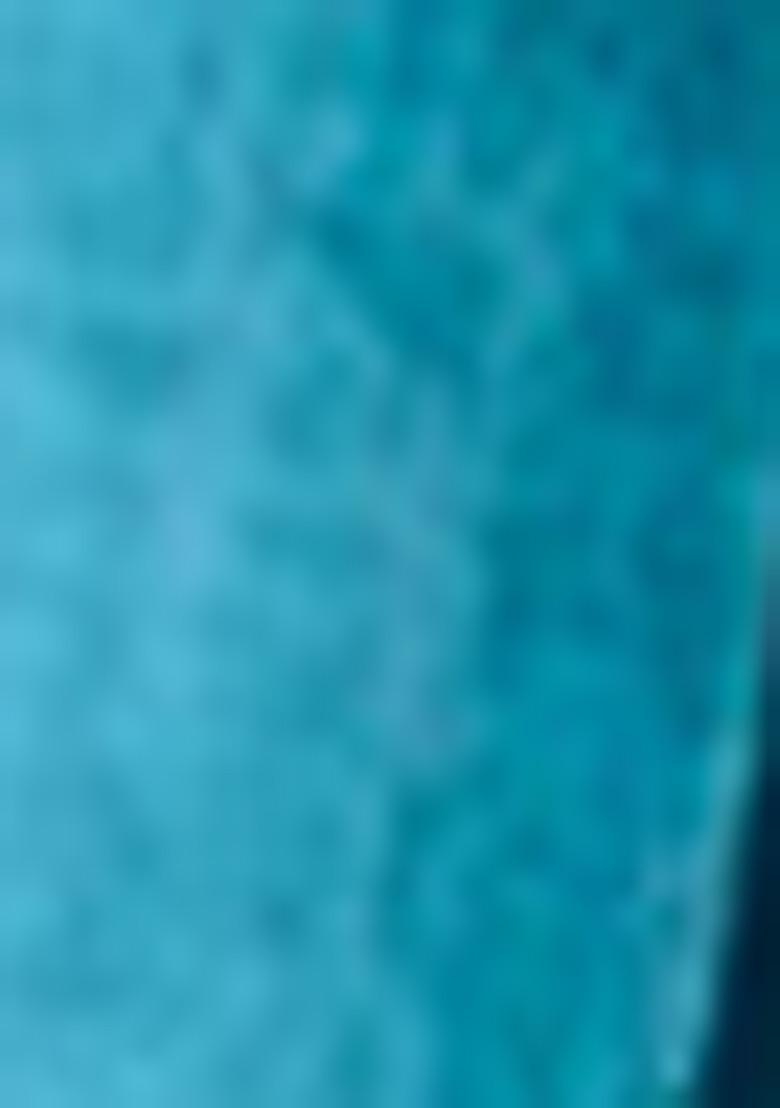 Blue Printed Linen Saree Set