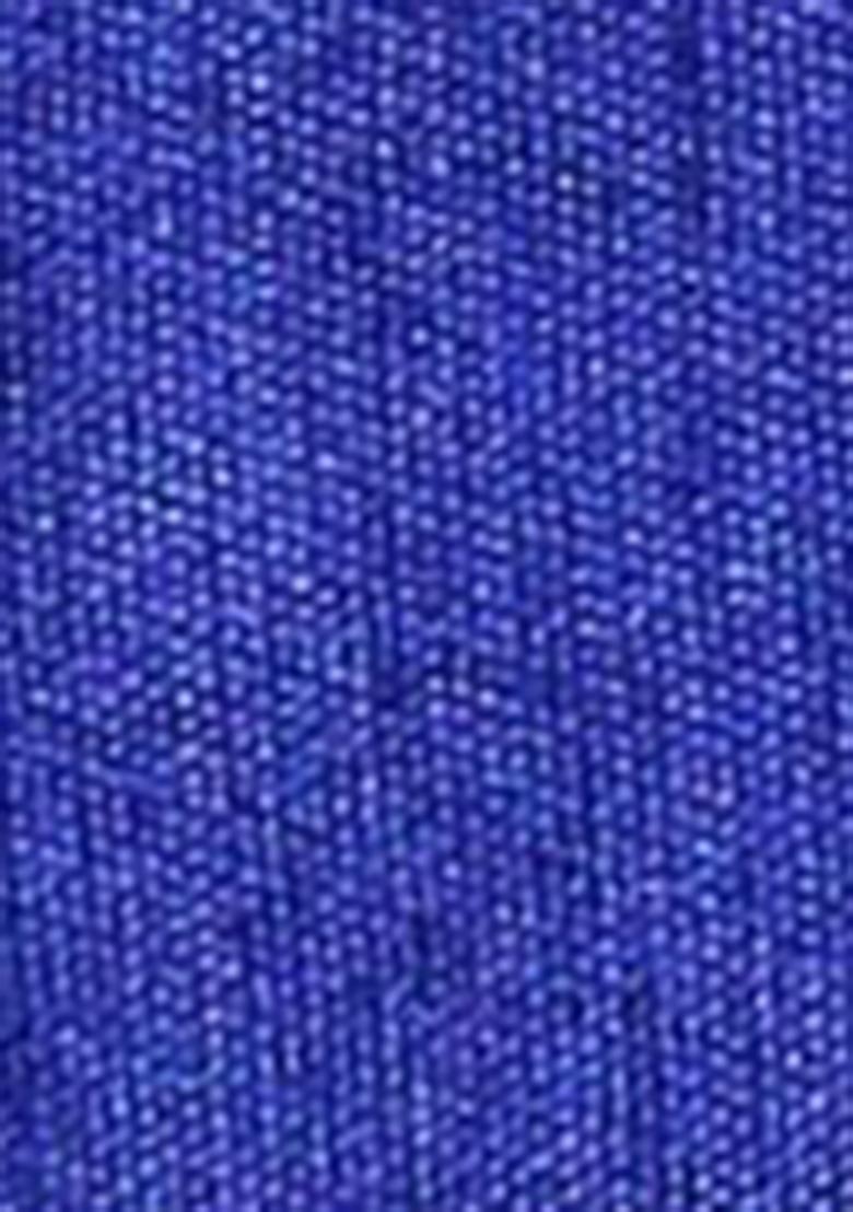 Blue Abstract Print Georgette Saree Set