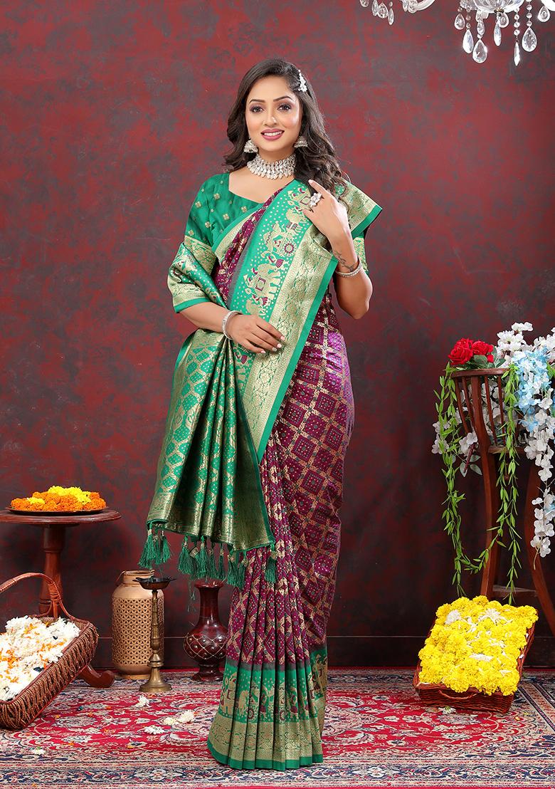 Royal Blue Woven Kanjivaram Silk Saree Set