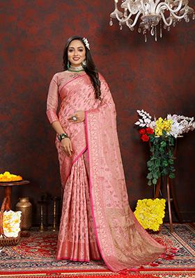 Sea Green Woven Silk Saree Set