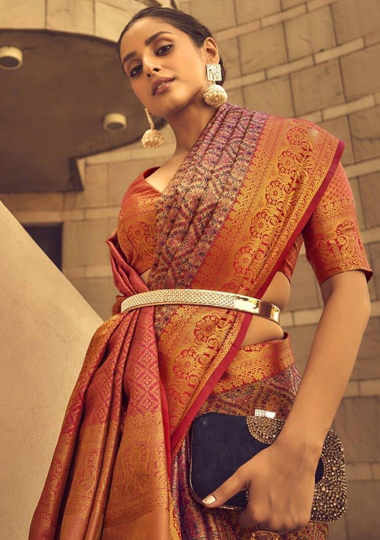 Purple Zari Woven Silk Sarees