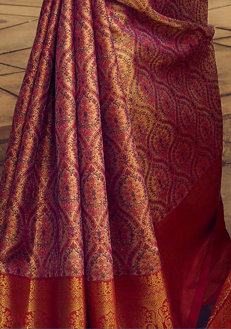 Purple Zari Woven Silk Sarees