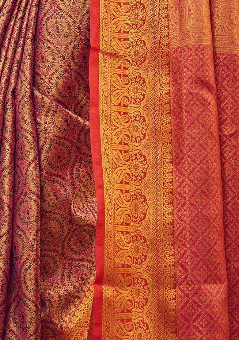Brown Zari Woven Silk Sarees