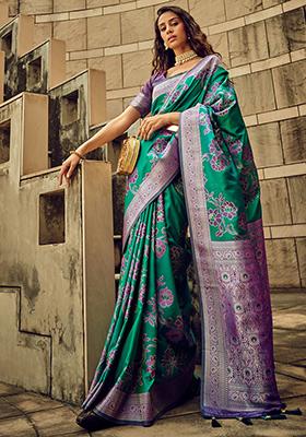 Green Zari Weaving Silk Sarees