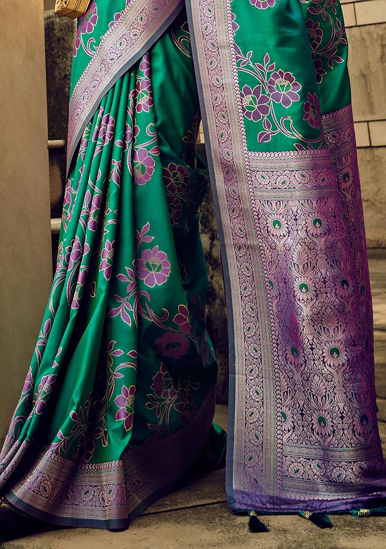 Green Zari Weaving Silk Sarees