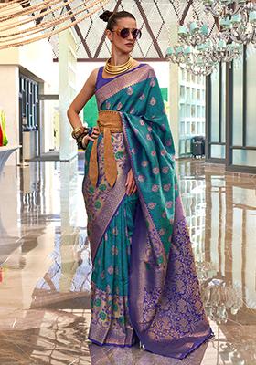 Green Zari Weaving Silk Sarees