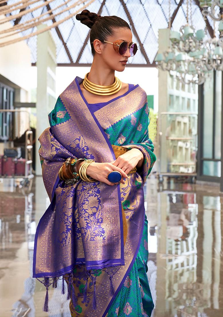 Green Zari Weaving Silk Sarees