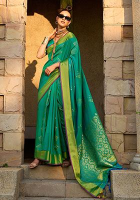 Green Zari Weaving Silk Sarees