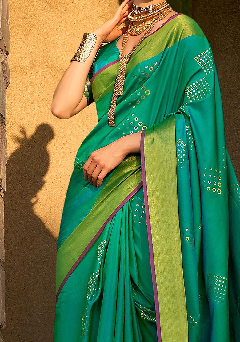 Green Zari Weaving Silk Sarees