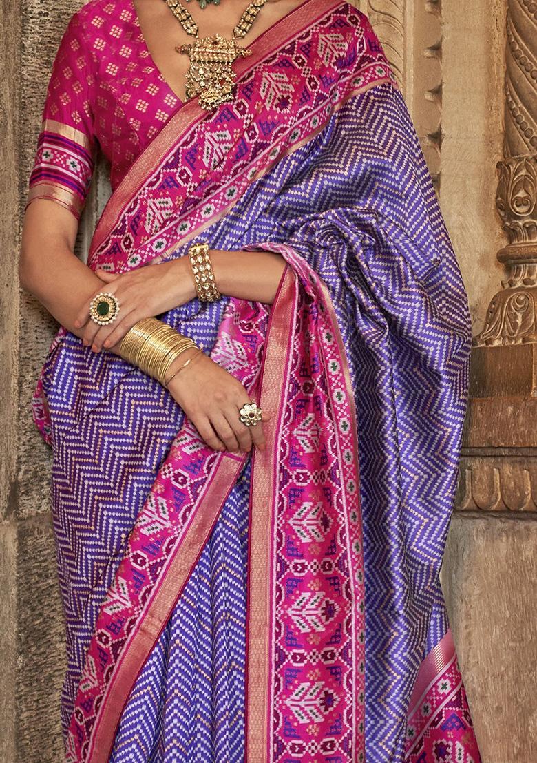 Purple Printed Patola Sarees
