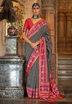 Black Printed Patola Sarees