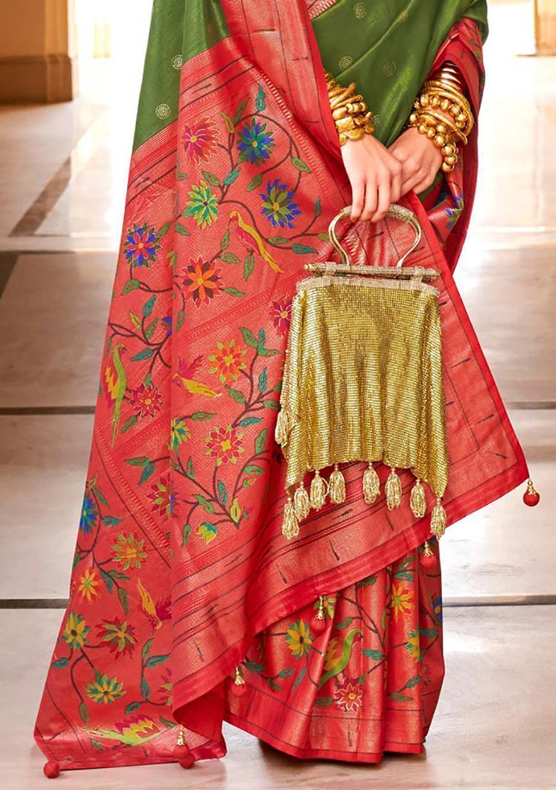 Green Zari Weaving Silk Sarees
