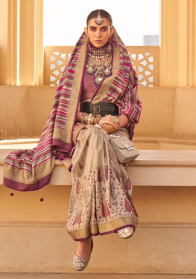 Multicolour Printed Silk Sarees