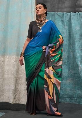 Multicolour Printed Crepe Sarees