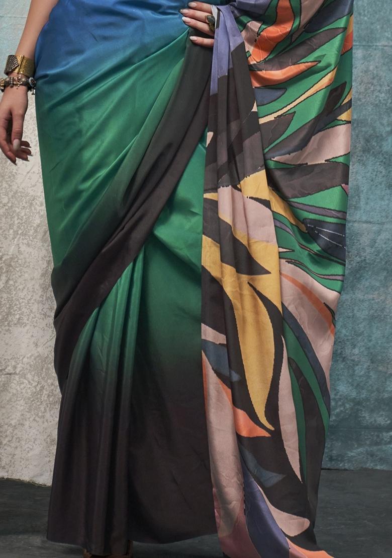 Multicolour Printed Crepe Sarees