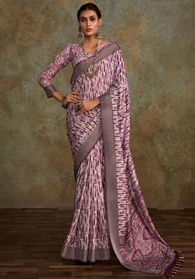 Multicolour Digital Print Silk Sarees