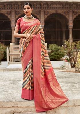 Multicolour Printed Tissue Silk Sarees