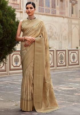 Green Printed Tissue Silk Sarees