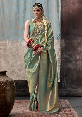 Green Zari Weaving Silk Sarees
