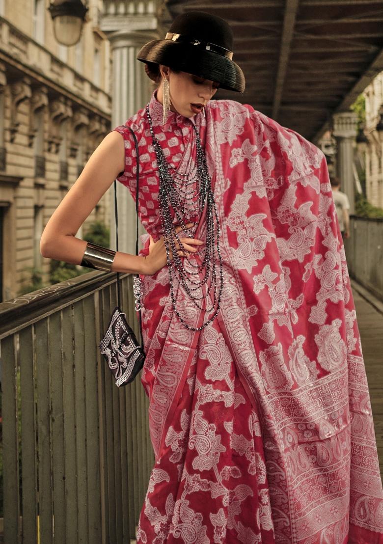 Green Weaving Organza Sarees